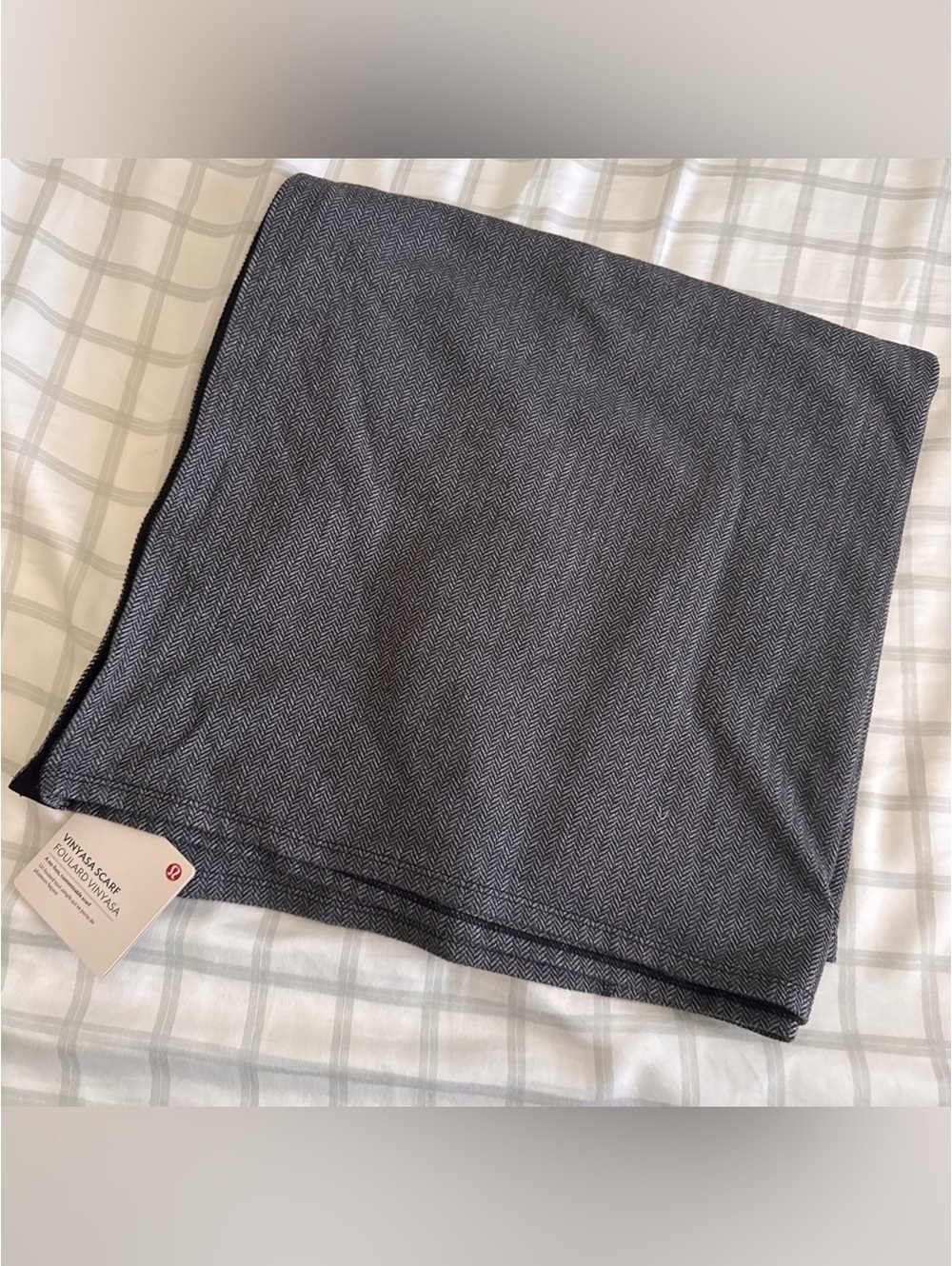 🆕🩶 Lululemon Vinyasa Scarf Herringbone Heathered Slate Grey - Picture 4 of 7